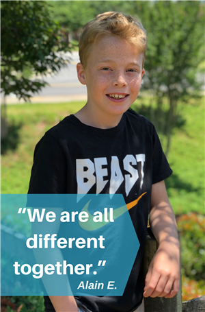 "we are all different together" Alain E. 